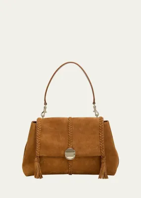 Chloe Penelope Flap Shoulder Bag in Suede Calfskin