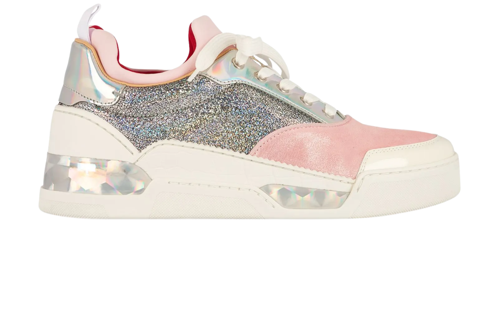 Christian Louboutin Aurelien Pink Lame Trainers