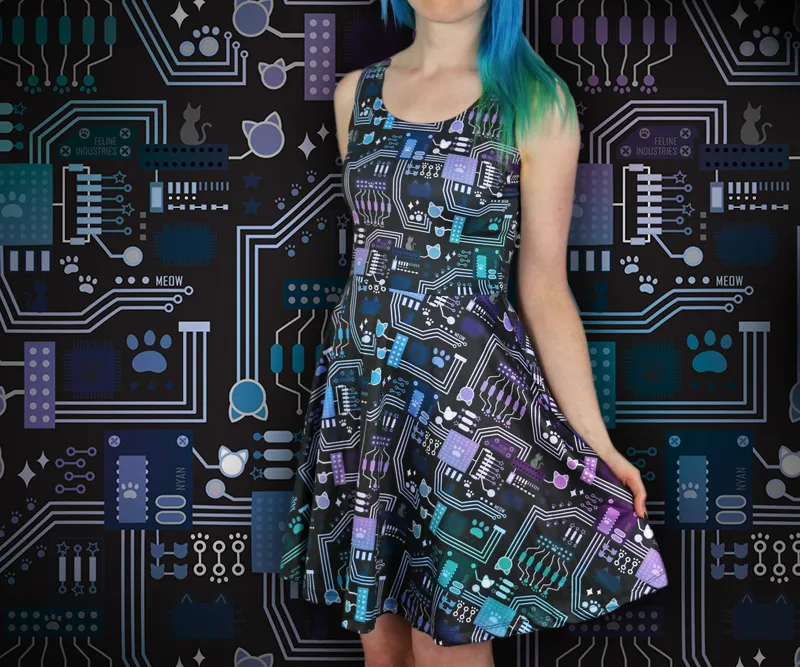 Circatboard Dress (Cat Circuitboard Dress) | Cakes with Faces