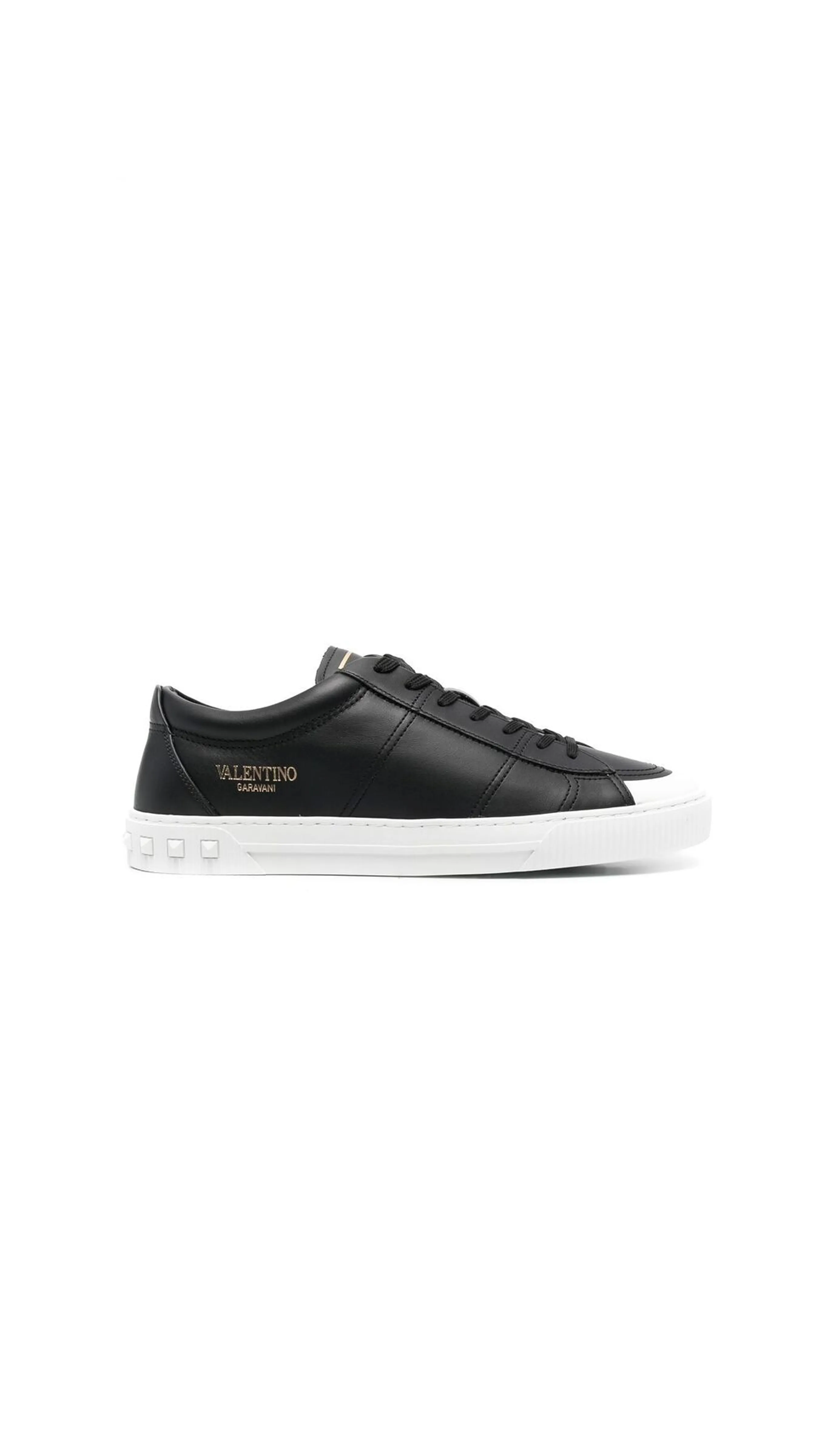 Cityplanet Low-Top Leather Sneakers - Black