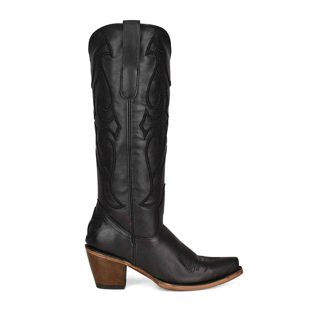 Corral Women’s Full Pure Black Tall Western Boot Snip Toe Z5075