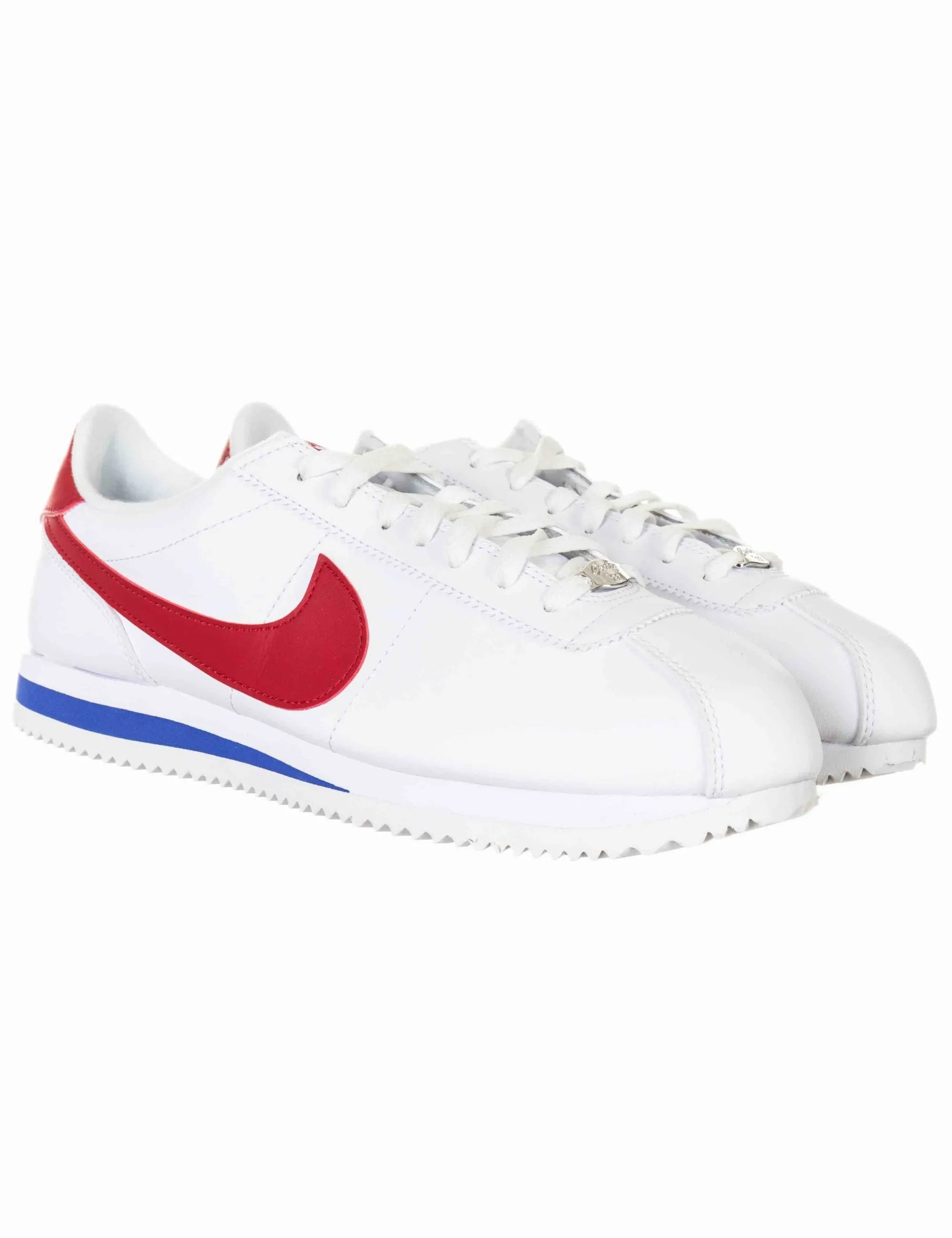 Cortez Basic Leather Trainers - White/Volt Red