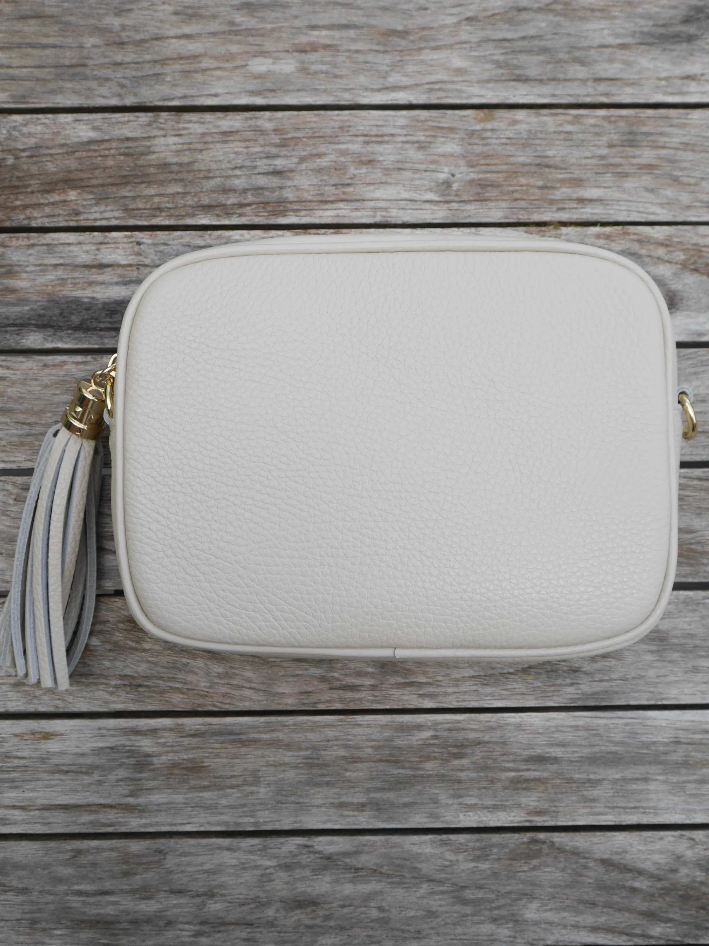 Cross Body Leather Bag Cream