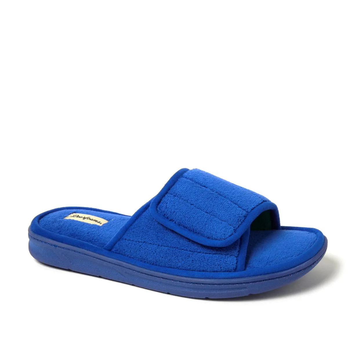      Dearfoams Men's Adjustable Indoor/Outdoor Terry Slide Slipper     