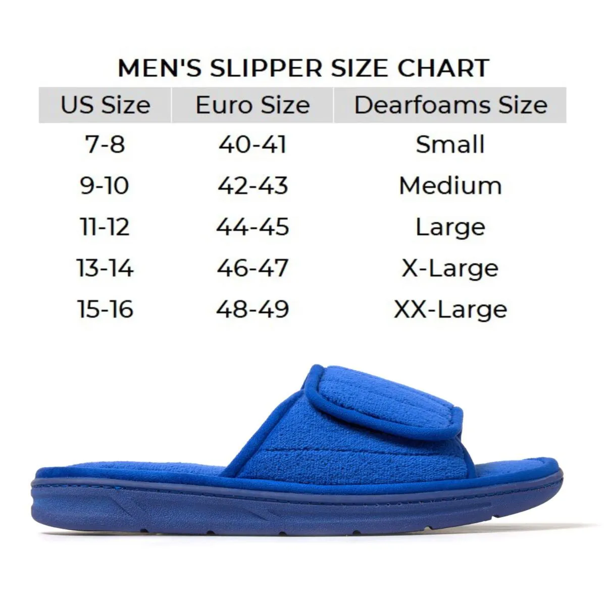      Dearfoams Men's Adjustable Indoor/Outdoor Terry Slide Slipper     