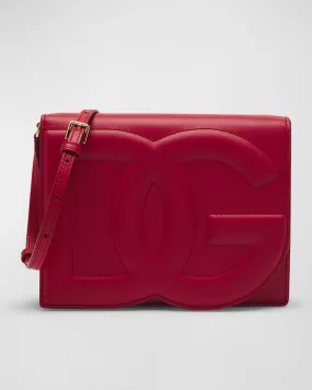 DG Logo Flap Leather Shoulder Bag