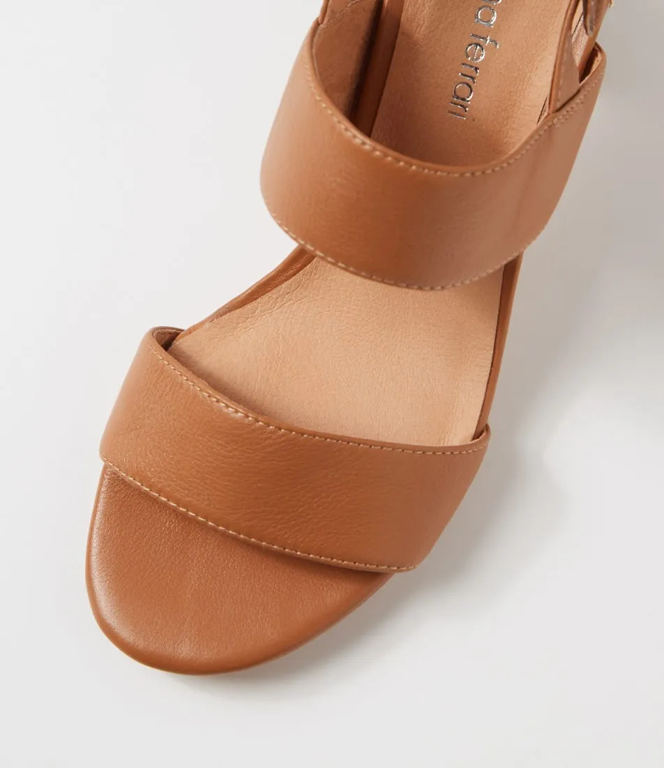 DIANA FERRARI Coasis Dark Tan Natural Leather Sandals