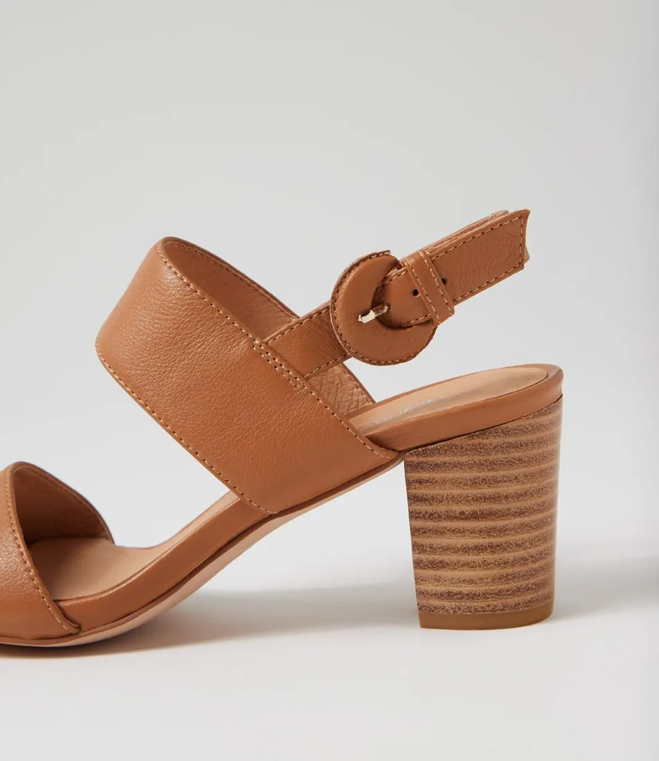 DIANA FERRARI Coasis Dark Tan Natural Leather Sandals