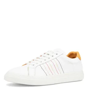 DIANA FERRARI Samale White Yellow Leather Sneakers