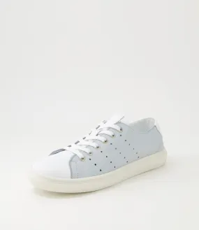 DIANA FERRARI Sammie White Pale Blue Leather Sneakers