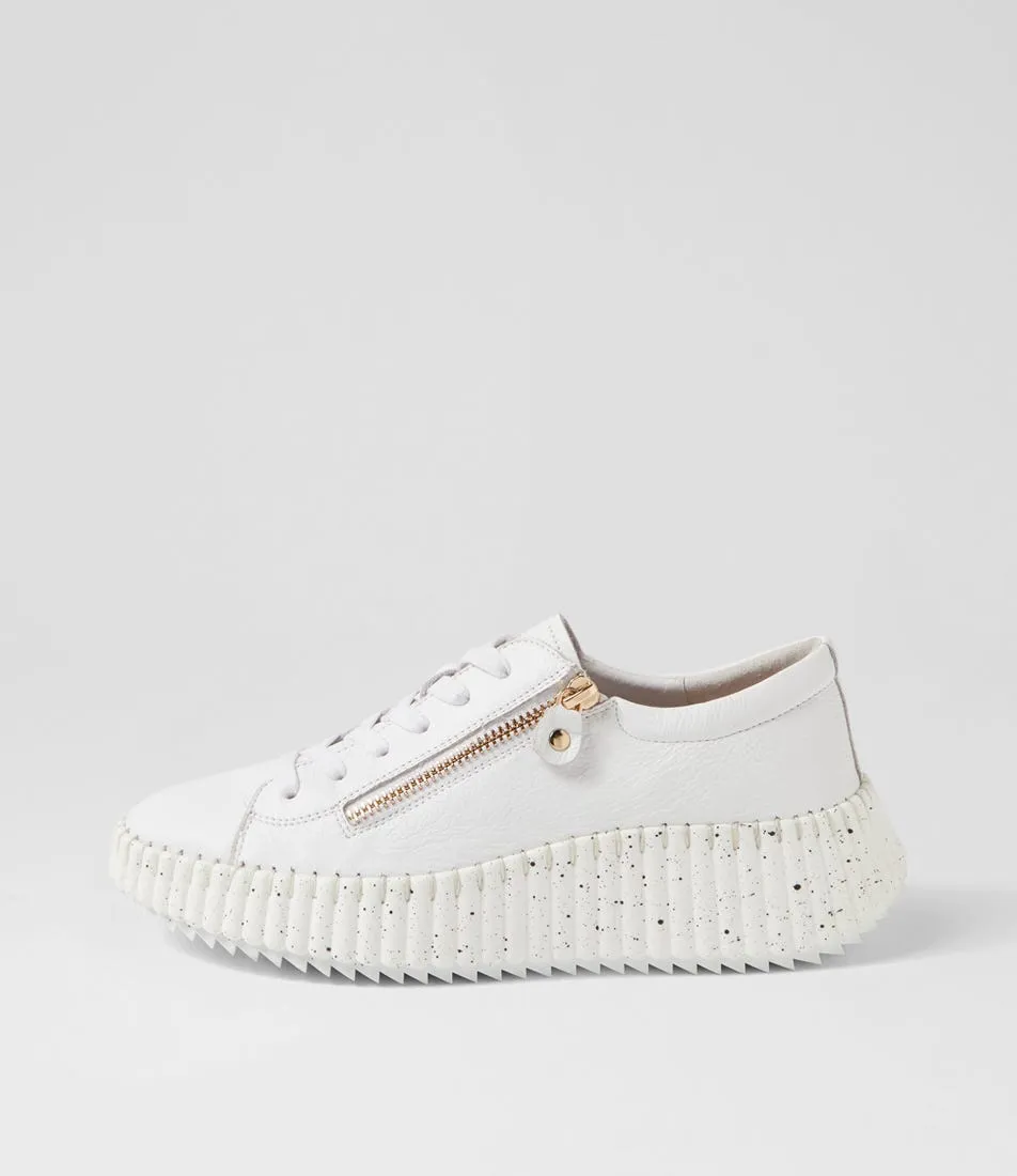 DJANGO & JULIETTE Candiey White Leather Sneakers