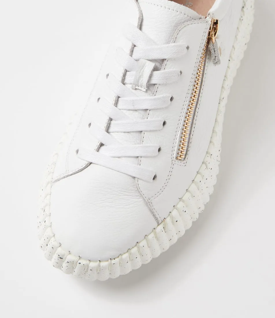 DJANGO & JULIETTE Candiey White Leather Sneakers