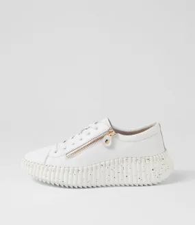 DJANGO & JULIETTE Candiey White Leather Sneakers