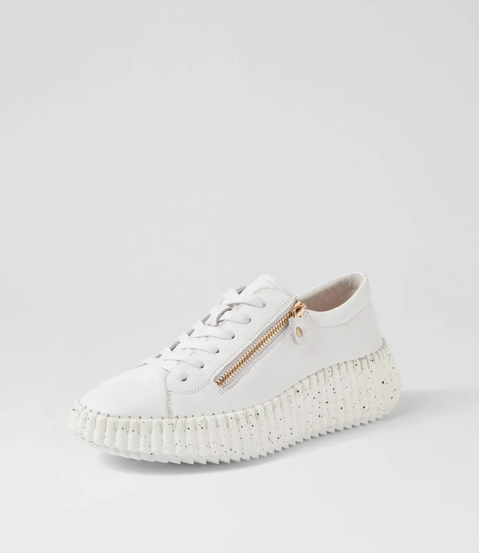 DJANGO & JULIETTE Candiey White Leather Sneakers