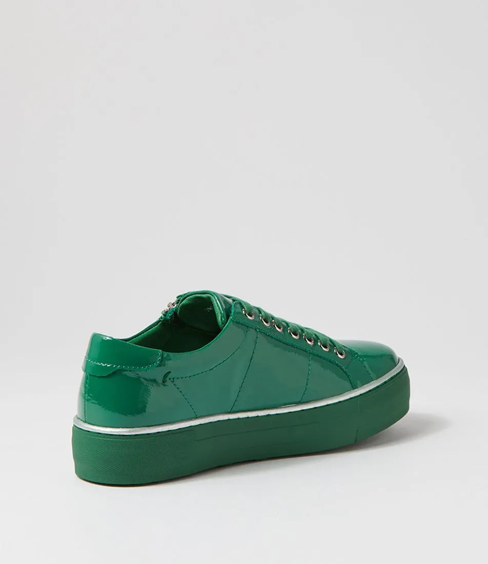 DJANGO & JULIETTE Froggy Dark Emerald Patent Leather Sneakers