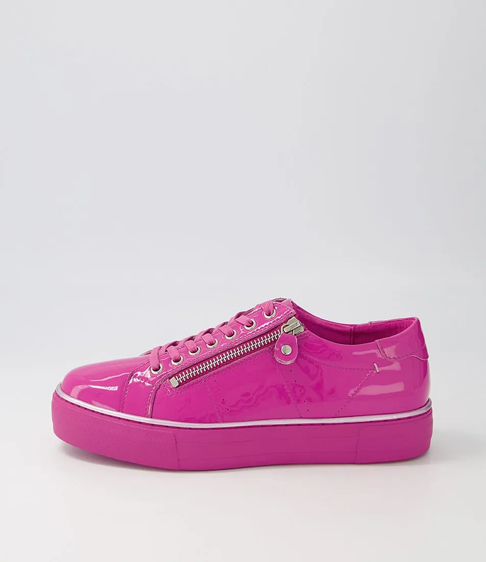 DJANGO & JULIETTE Froggy Fuchsia Patent Leather Sneakers