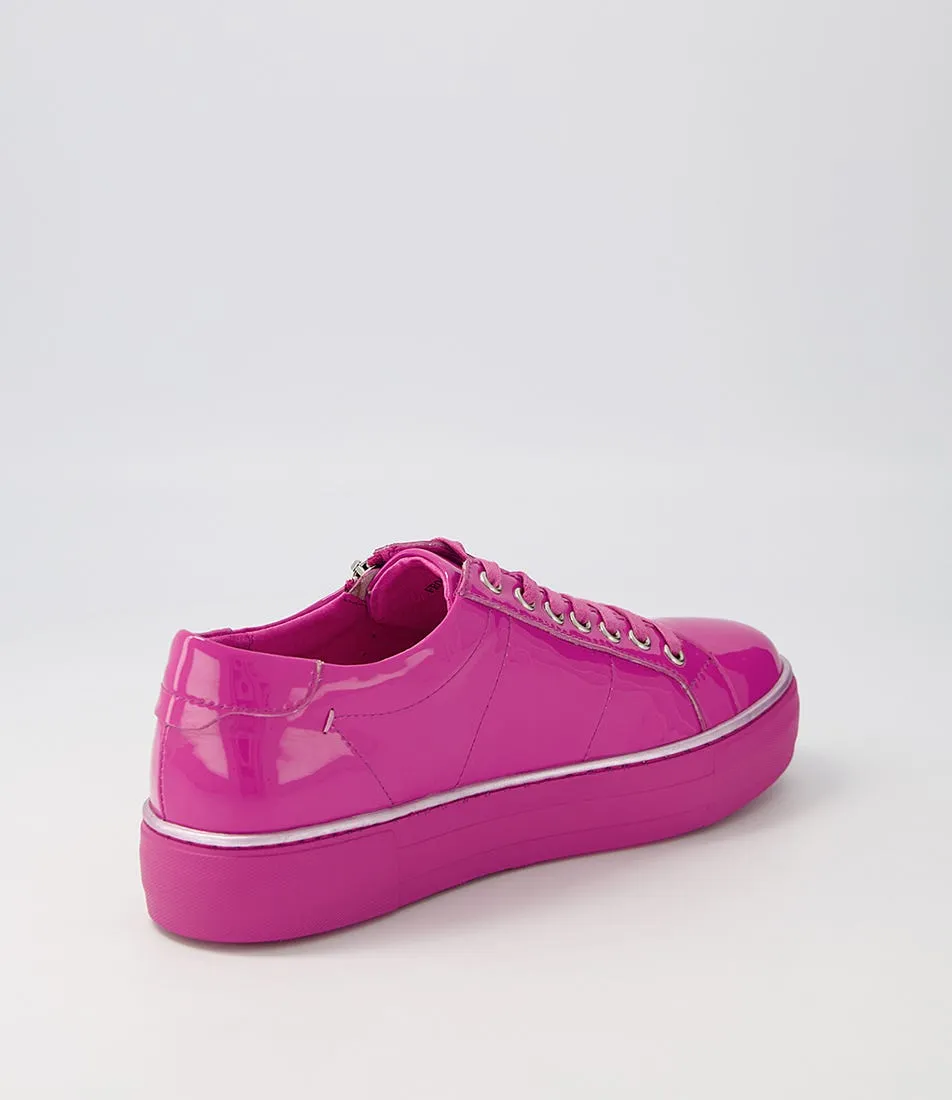 DJANGO & JULIETTE Froggy Fuchsia Patent Leather Sneakers