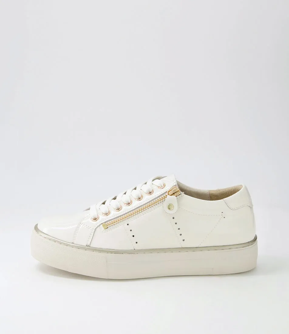 DJANGO & JULIETTE Froggy Ivory Patent Leather Sneakers