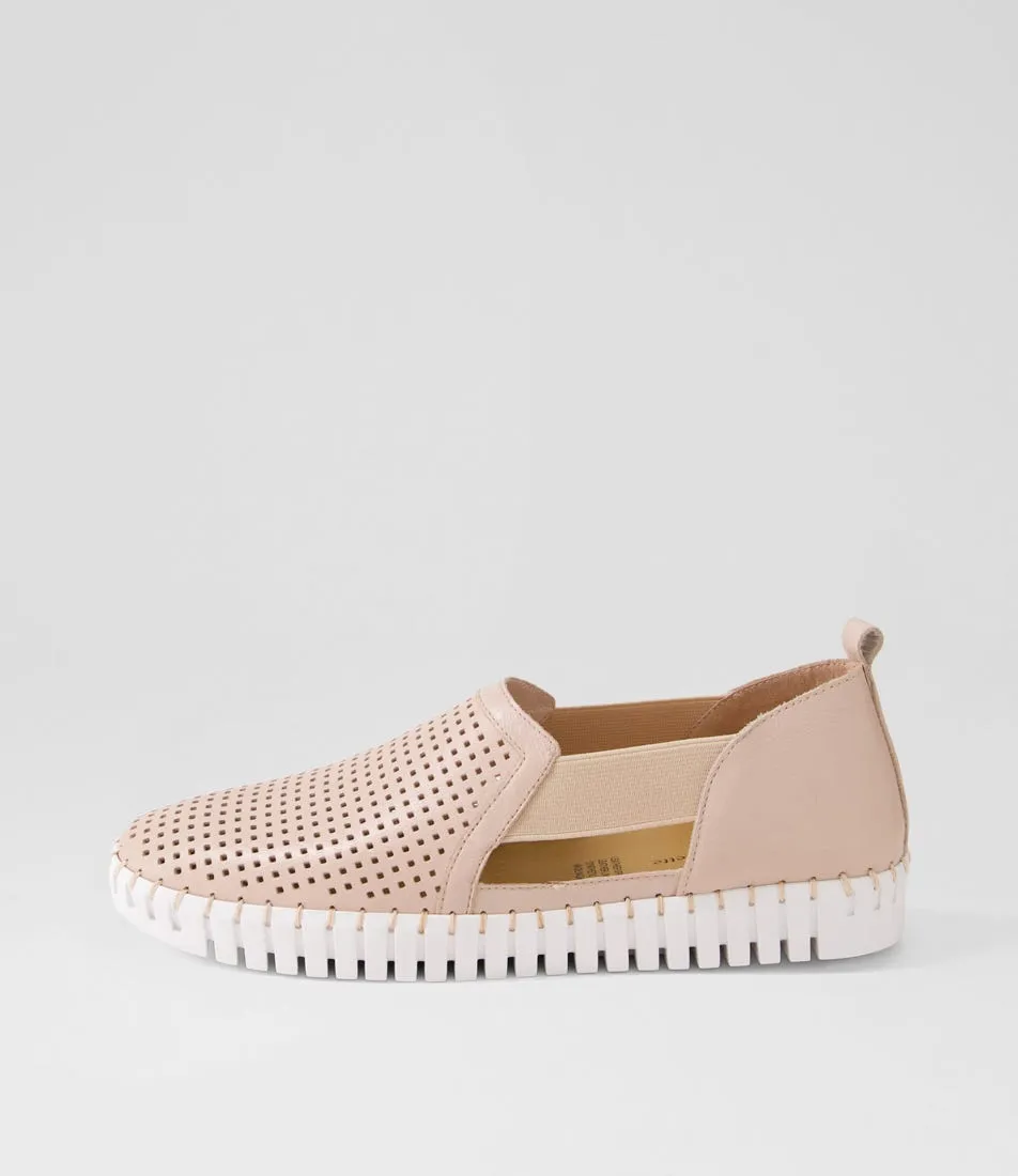 DJANGO & JULIETTE Habiki Rose White Leather Sneakers