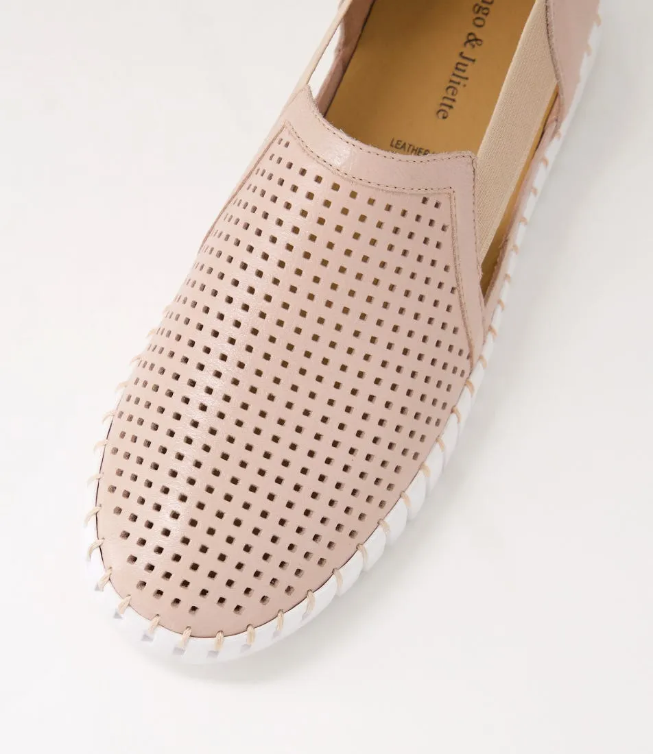 DJANGO & JULIETTE Habiki Rose White Leather Sneakers