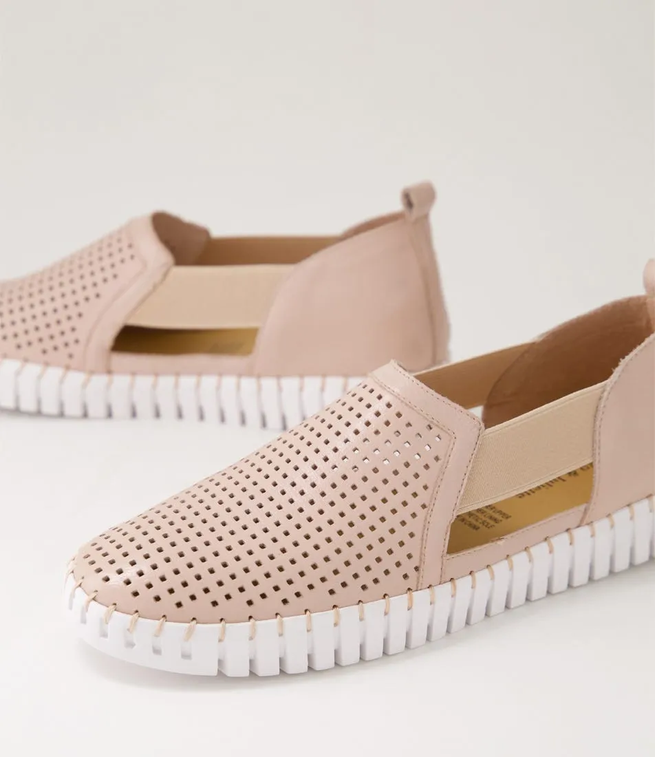 DJANGO & JULIETTE Habiki Rose White Leather Sneakers