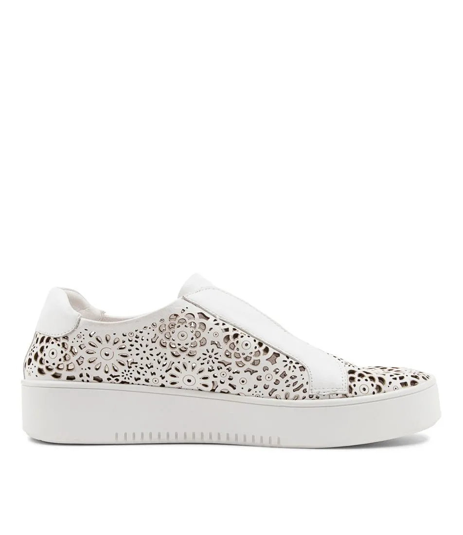 DJANGO & JULIETTE Lachi White Leather Sneakers Ws