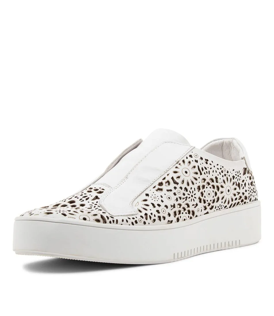 DJANGO & JULIETTE Lachi White Leather Sneakers Ws