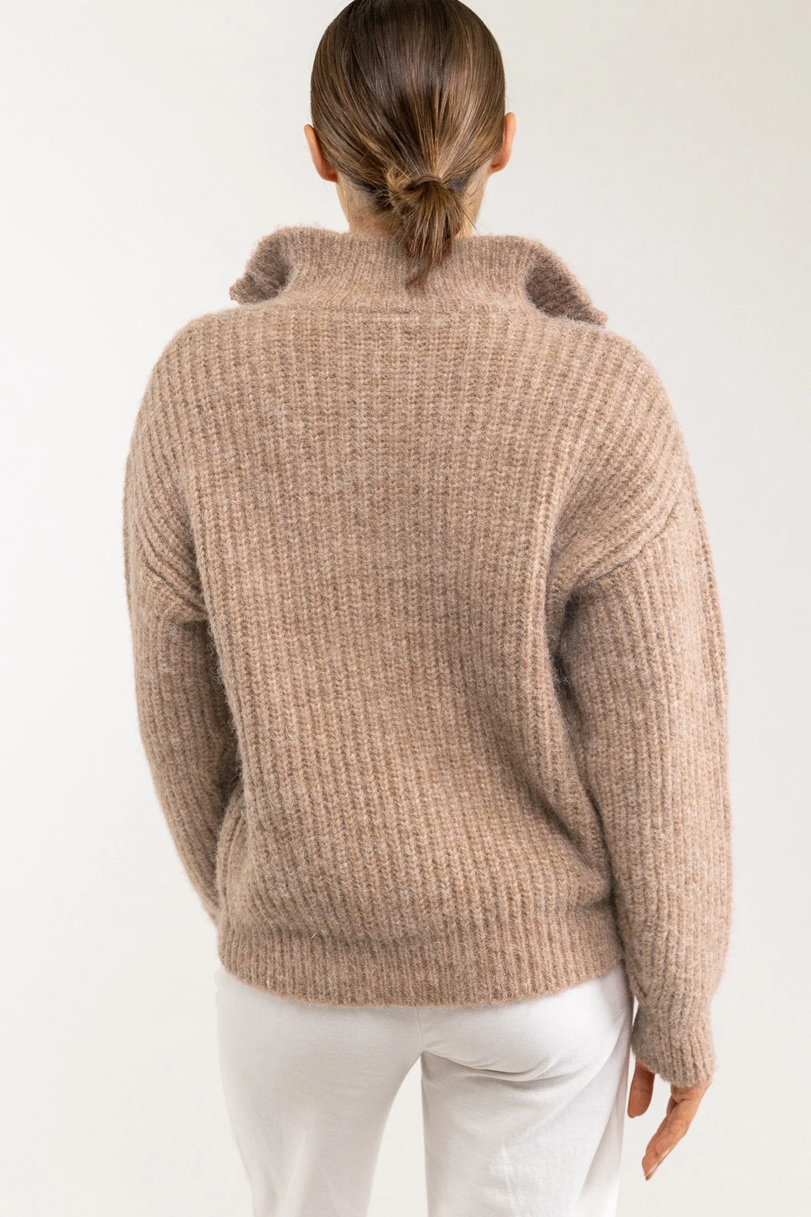 Dusk Half Zip Knit Jumper Burnt Ochre