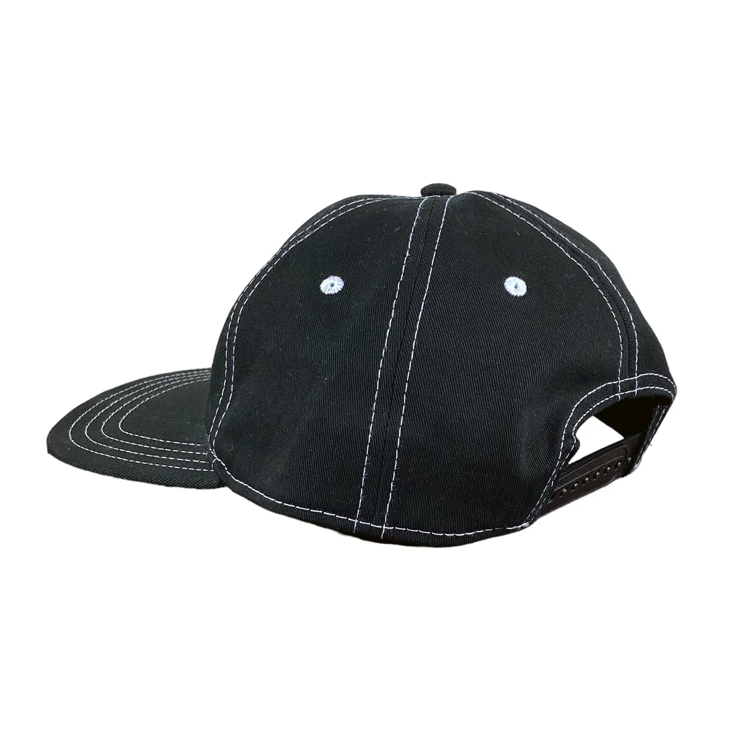 EasternBoarder Stacked Logo Hat Black/White Stitching