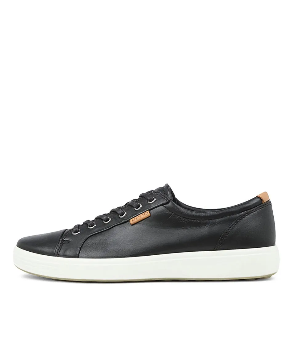 ECCO Soft 7 M Black Leather Sneakers