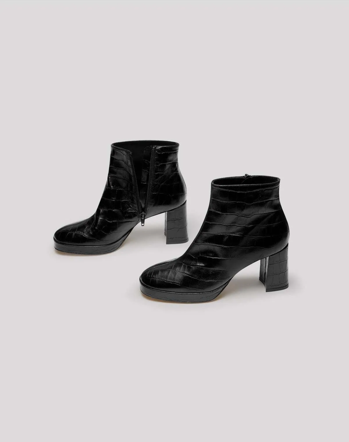 Edith Boot - Black Croc