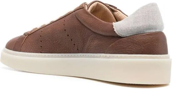 Eleventy low-top leather sneakers Brown