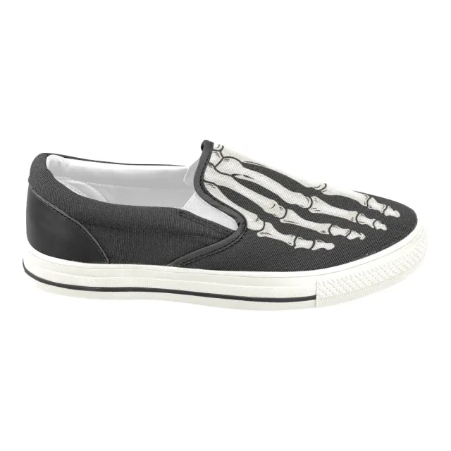 Elliz men's skeleton foot slip-on black gothic skater sneakers