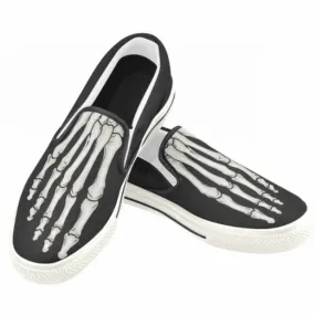 Elliz men's skeleton foot slip-on black gothic skater sneakers