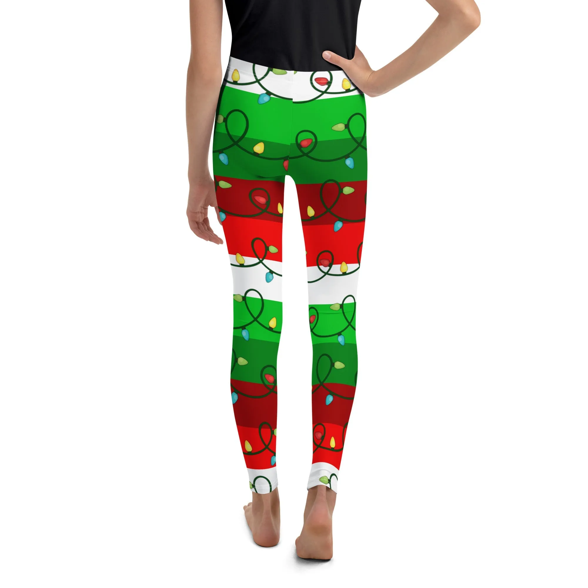 Festive Christmas Lights Youth Leggings