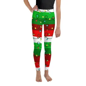 Festive Christmas Lights Youth Leggings