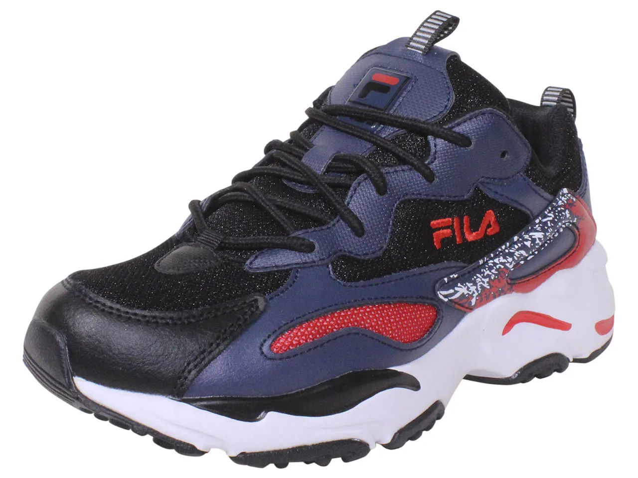 Fila Men's Ray-Tracer-2 Sneakers Black/White/DSBL Sz: 12 1RM01230