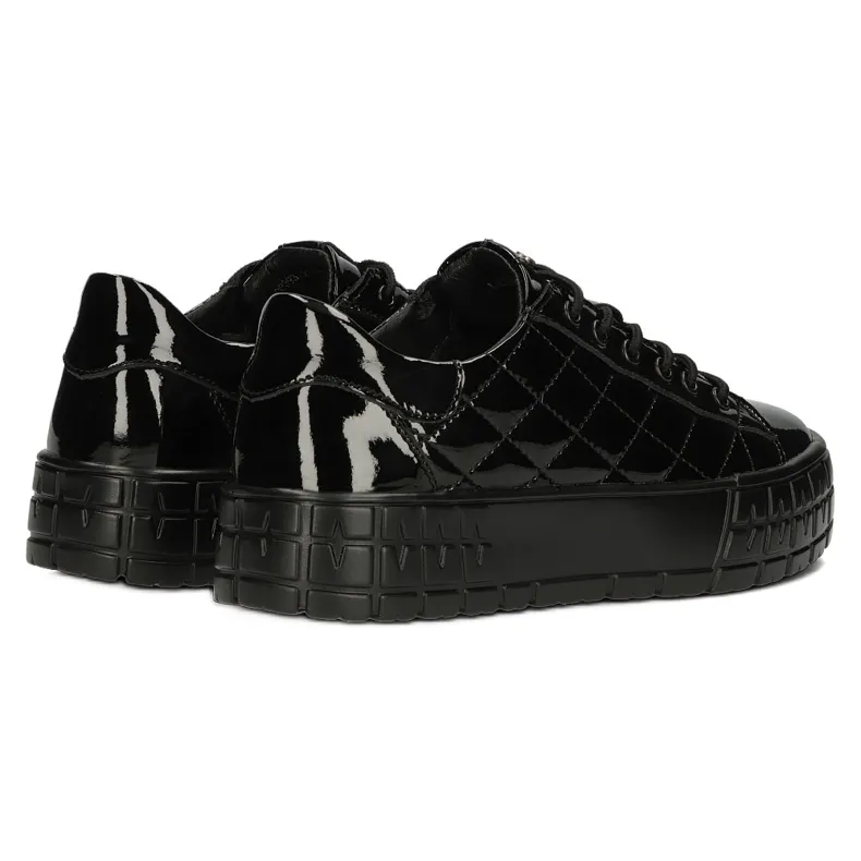 Filippo Quilted Stylish Leather Sneakers DP3932 / 22 BK black