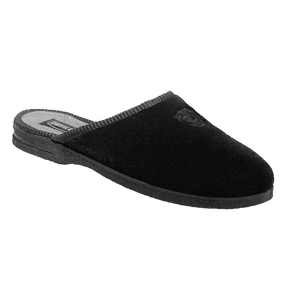 FOAMTREADS MEN'S DEERIDGE BLACK VELOUR OPEN BACK SLIPPER