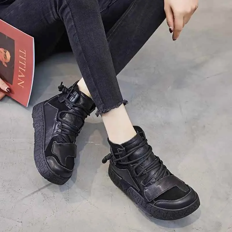 G28 Women's Casual Shoes - High Top Sneakers - Leather Boots