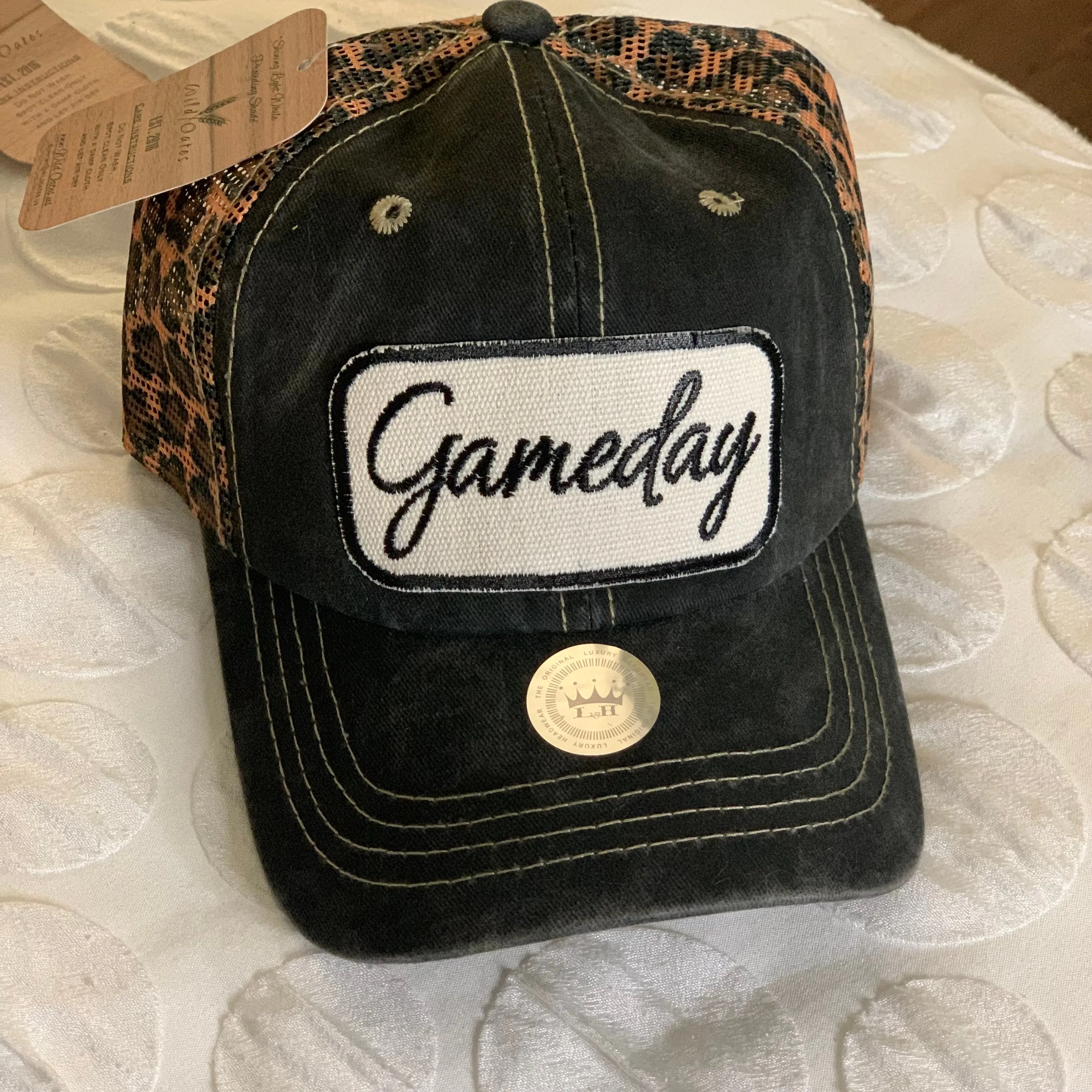 Gameday Black Leopard Hat