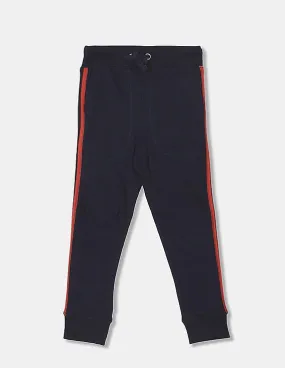 GAP Boys Navy Contrast Side Tape Solid Knit Joggers