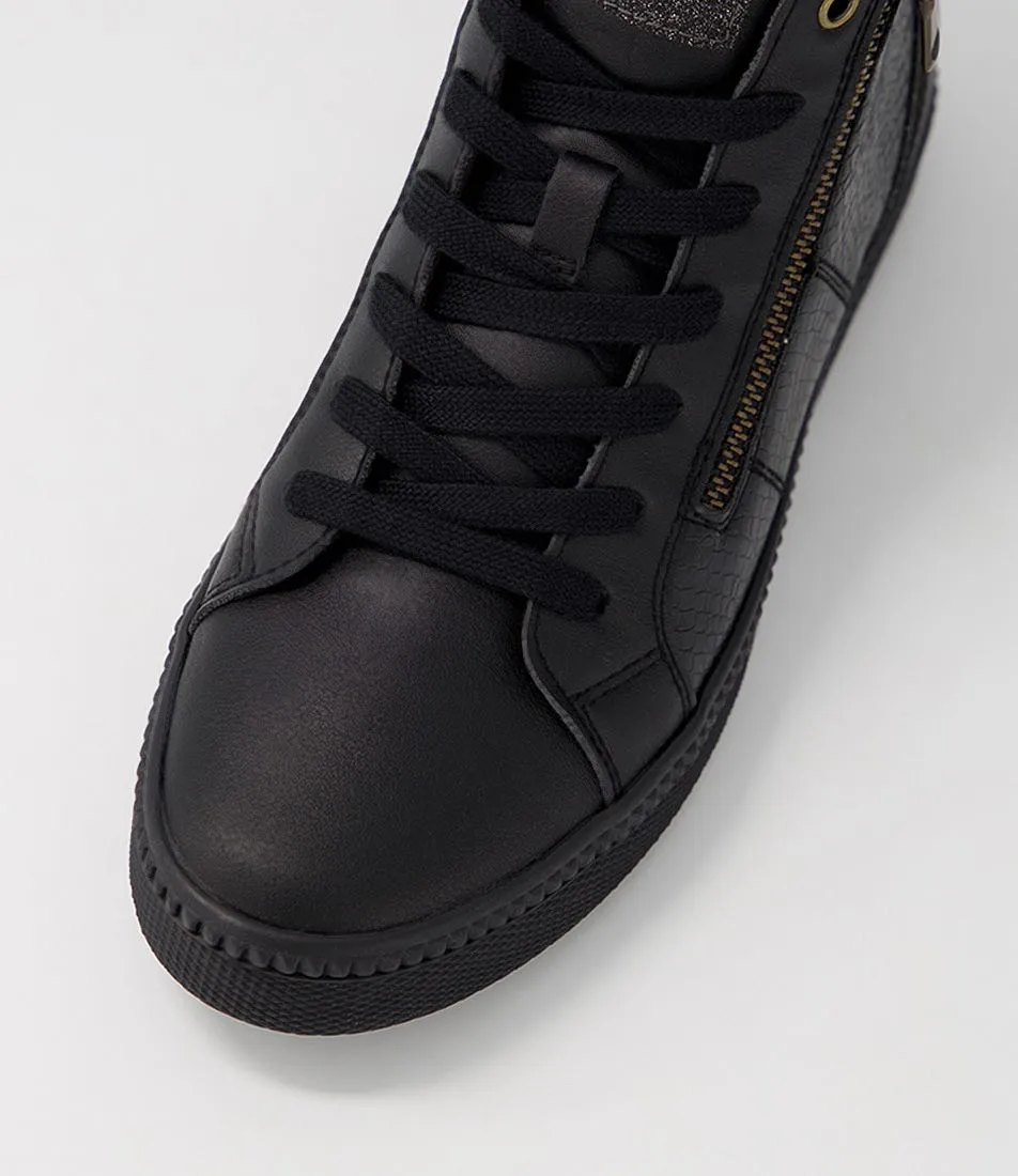 GEOX D Blomiee B Black Leather Sneakers