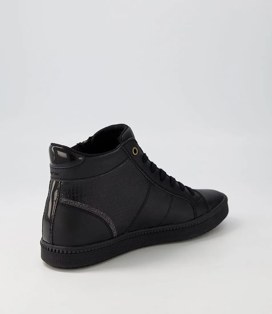 GEOX D Blomiee B Black Leather Sneakers