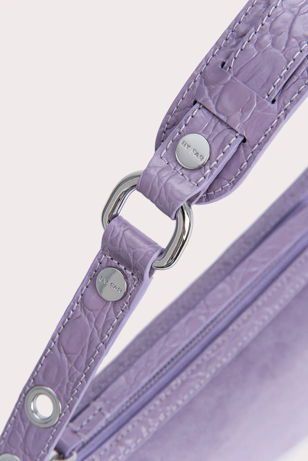 --Gib purple haze croco and suede leather bag-