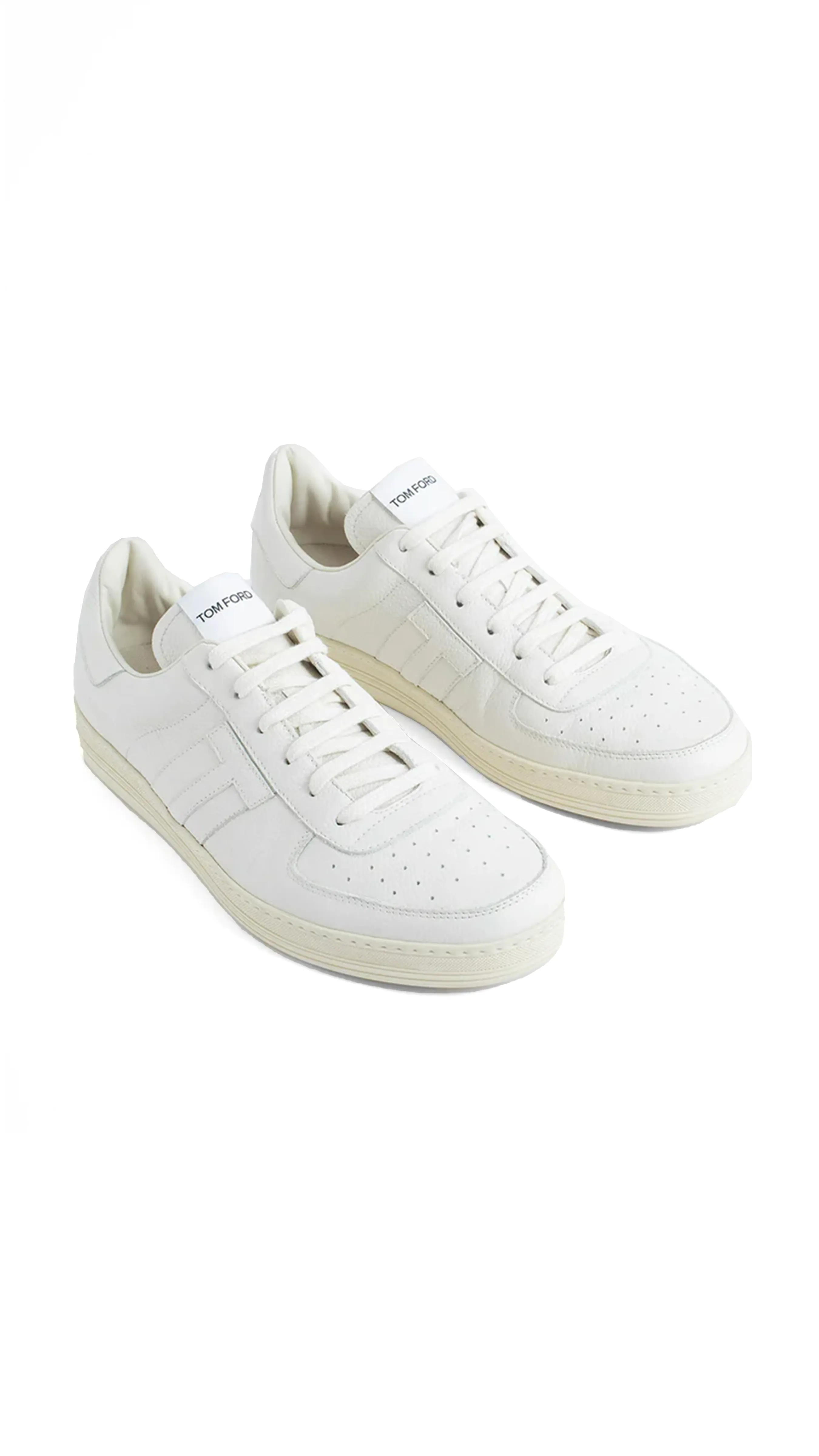 Grained Leather Radcliff Sneakers - White