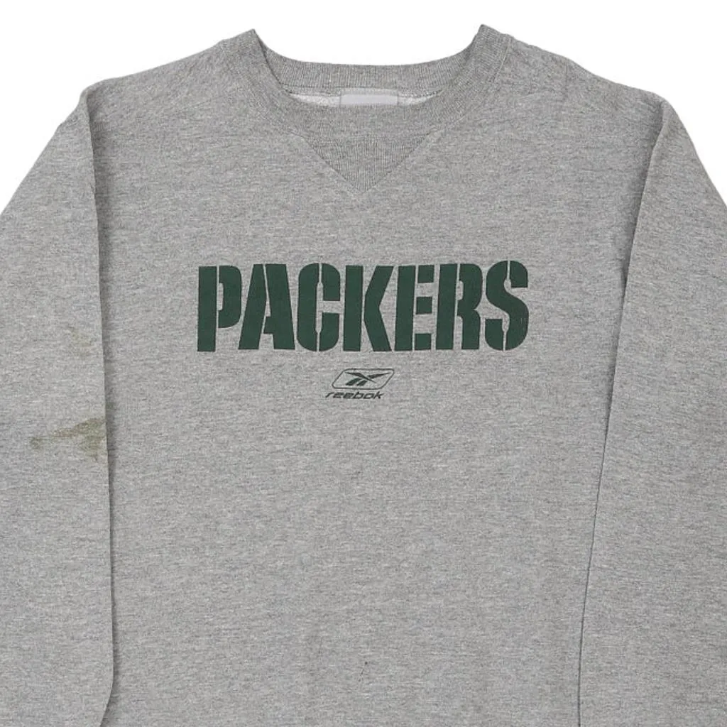 Green Bay Packers Reebok NFL Sweatshirt - Medium Grey Cotton Blend