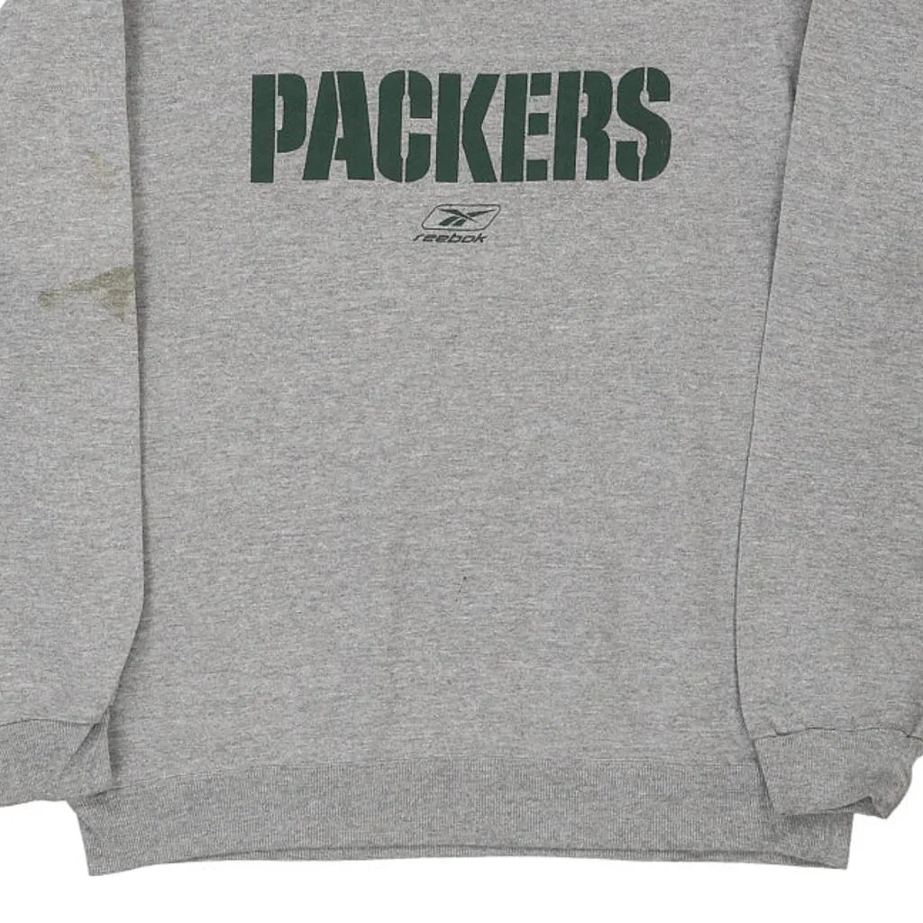 Green Bay Packers Reebok NFL Sweatshirt - Medium Grey Cotton Blend