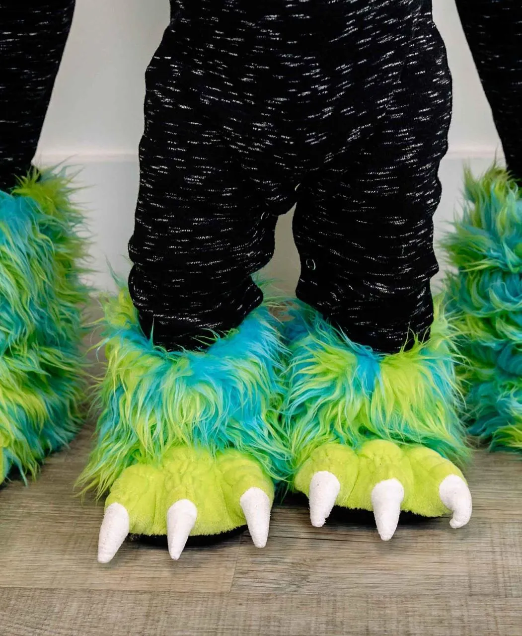 Green Monster Kid and Adult Paw Slipper