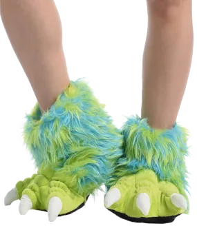 Green Monster Kid and Adult Paw Slipper